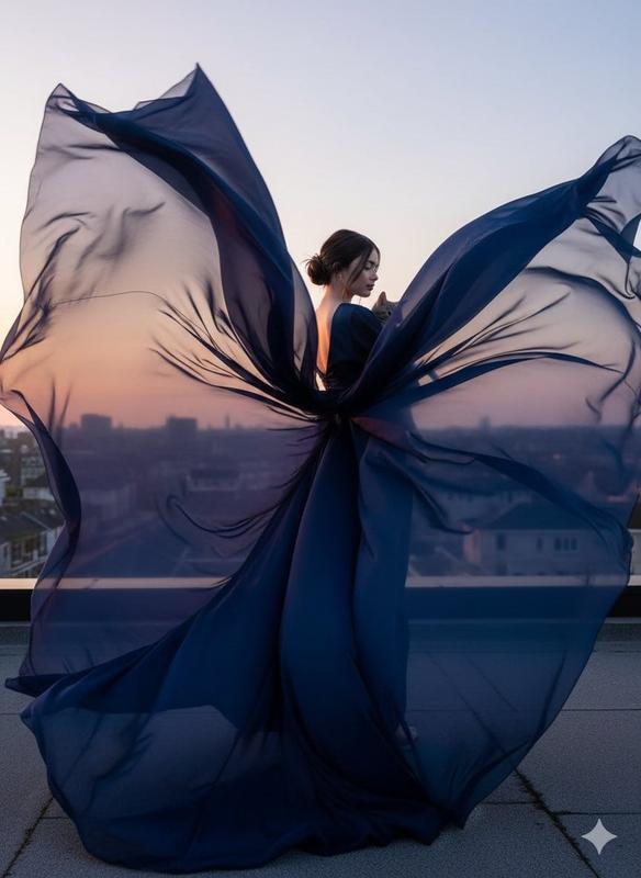 High-Fashion Fabric in Motion