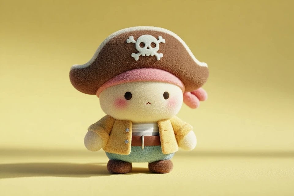 Cute Full-Body Plush Toy Template