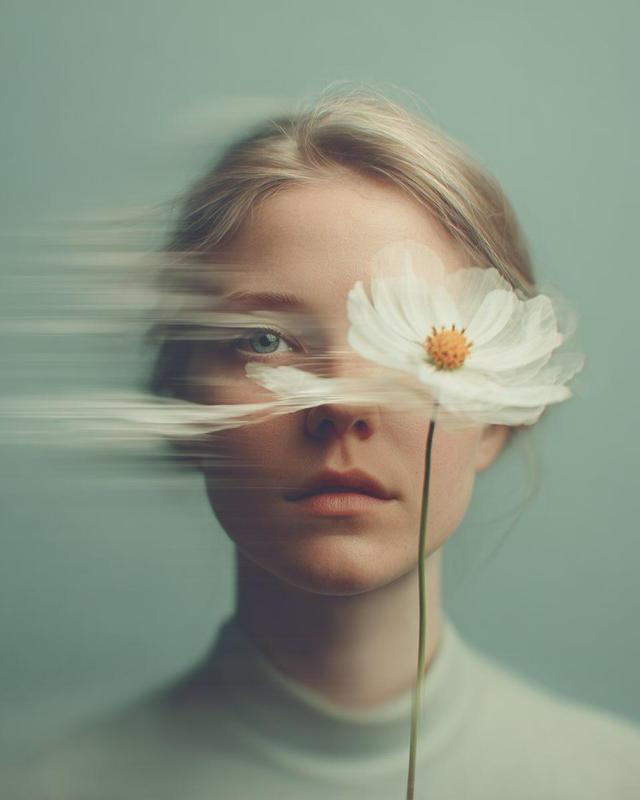 Dreamy Slow-Shutter Floral Portrait