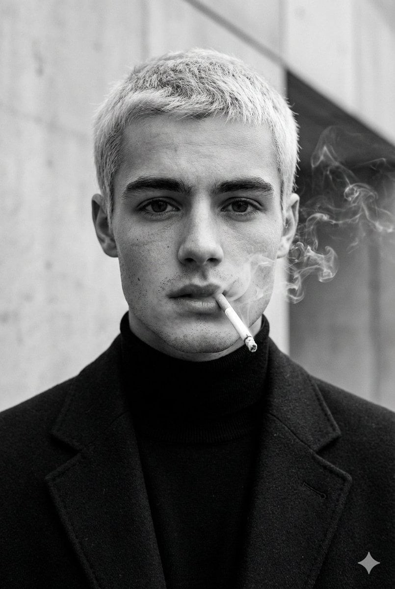 Monochrome Cigarette Menswear Editorial