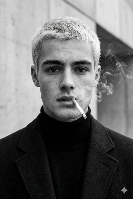 Monochrome Cigarette Menswear Editorial