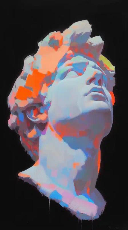 Minimalist Greek Sculpture Portrait