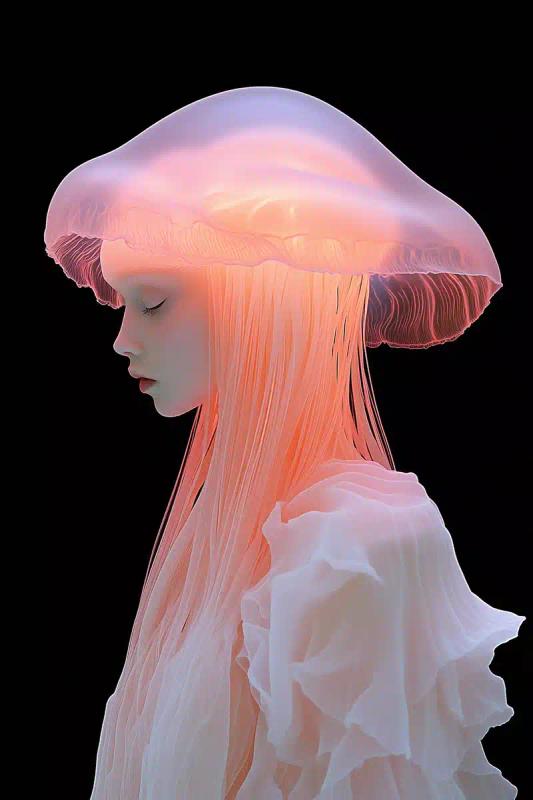 Iridescent Jellyfish Aristocrat Portrait