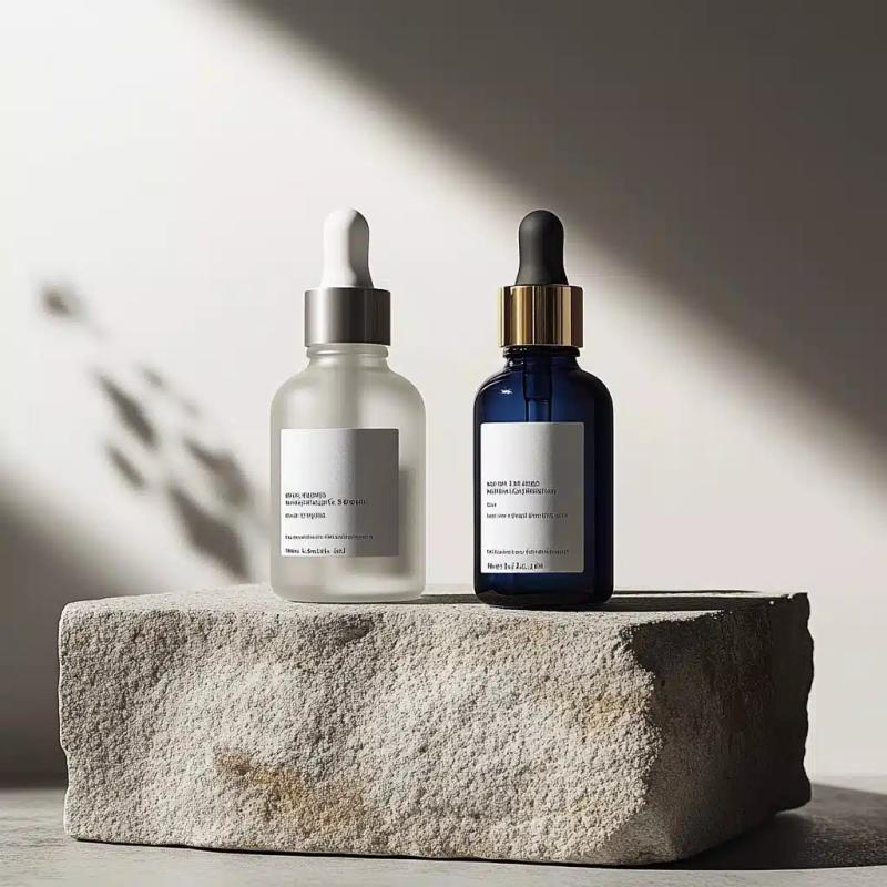 Realistic Skincare Serum Display