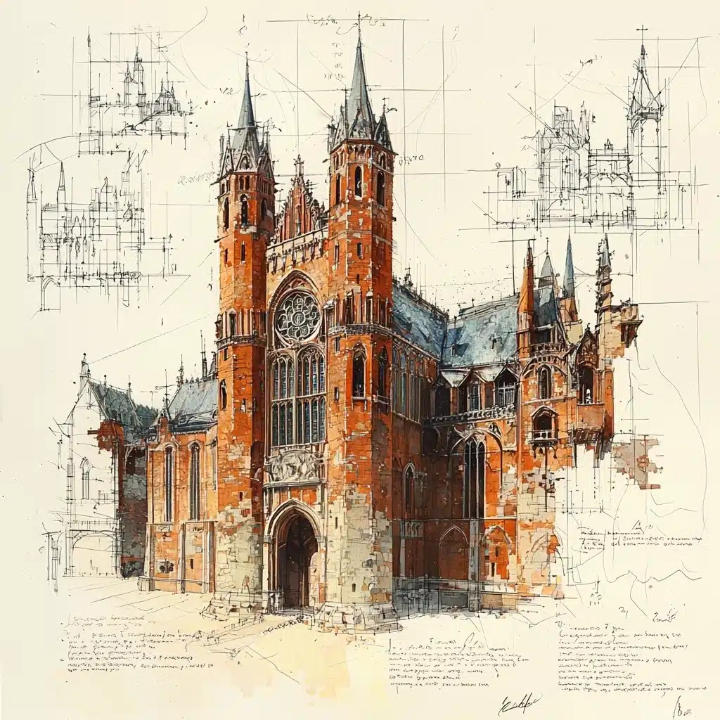 Gothic Castle Pencil Sketch