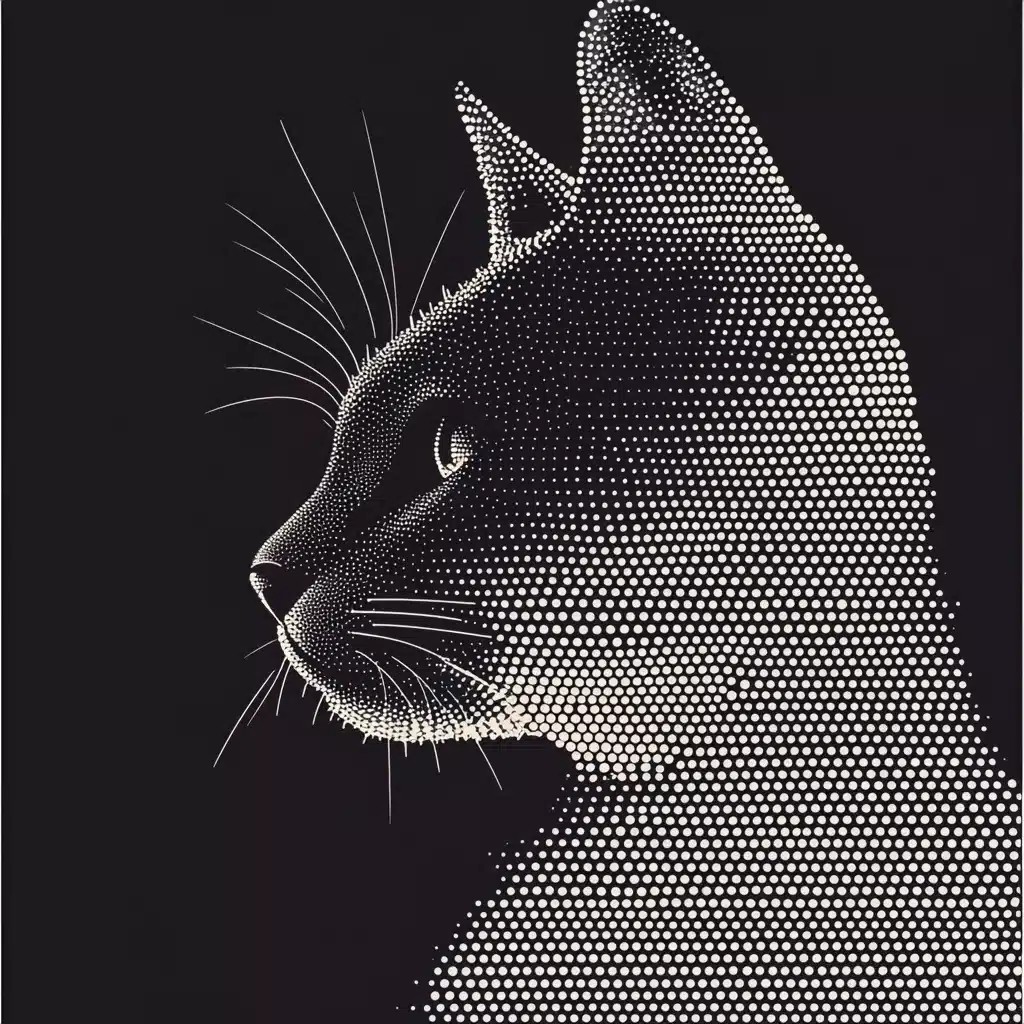 Geometric Cat in Dots
