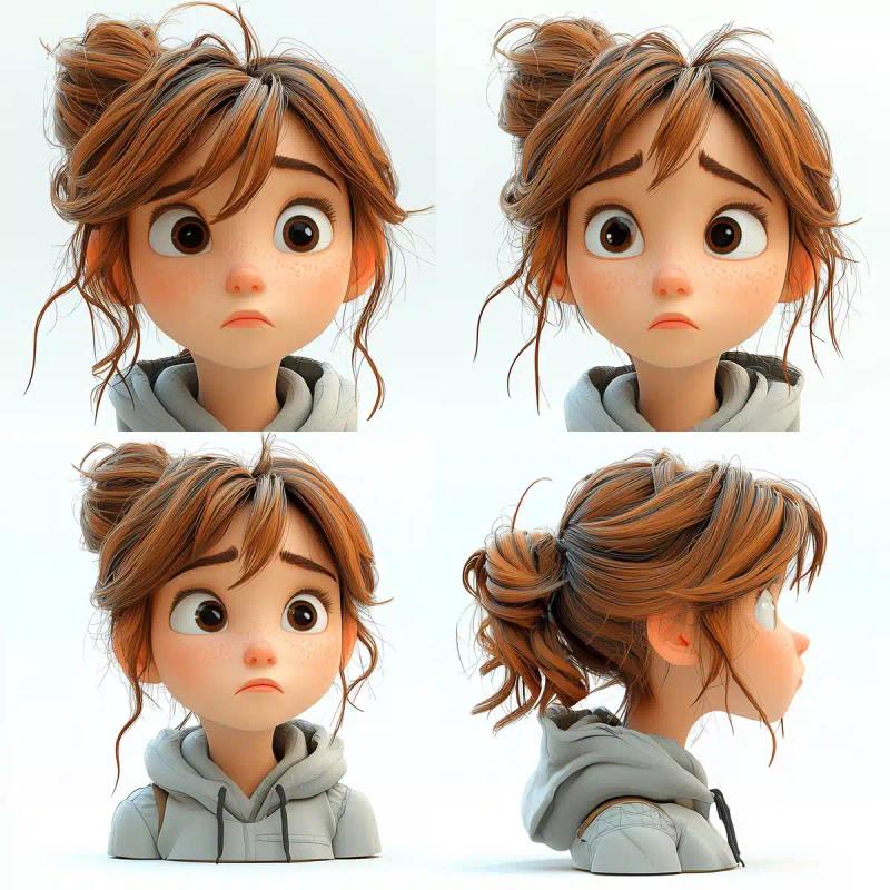 Orthographic Girls Face Views