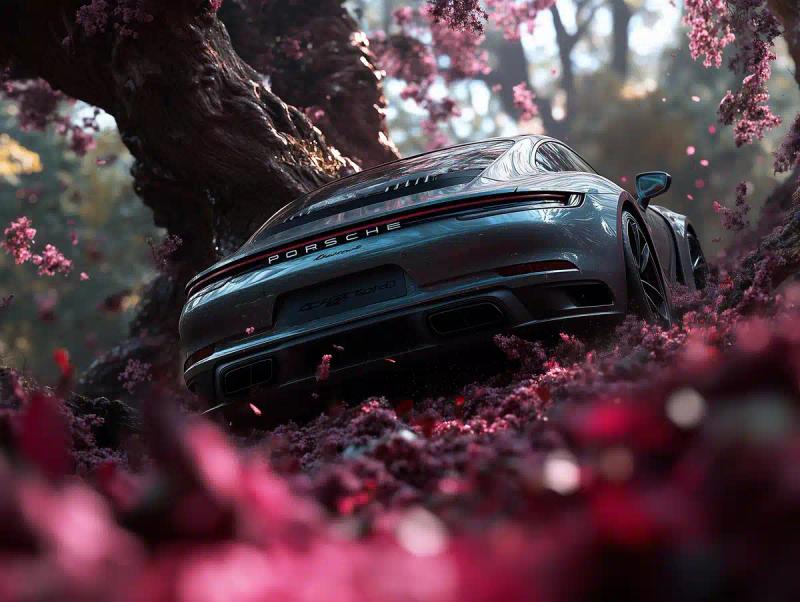 Porsche in Colorful Tree