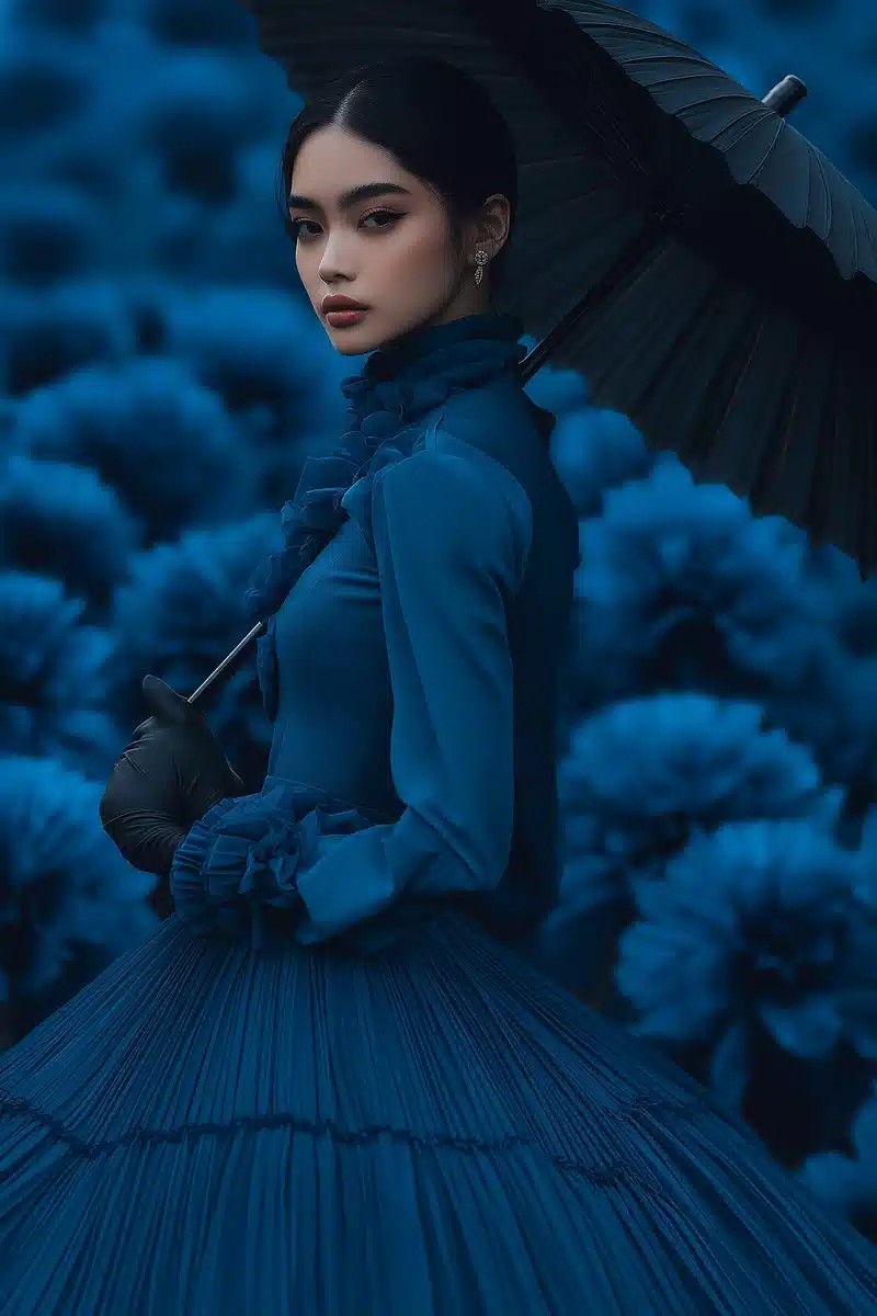 Model in Blue Flower