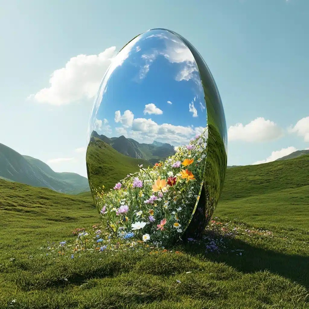 Suspended Capsule Mirror Landscape