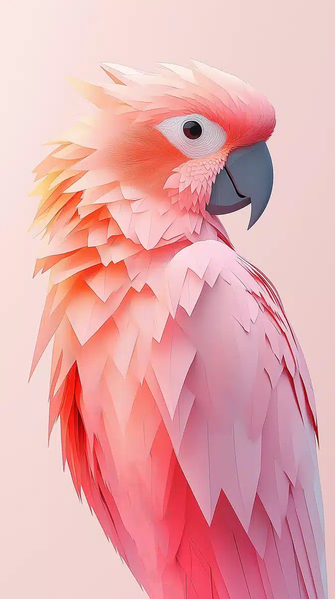 Geometric Parrot in Pastels