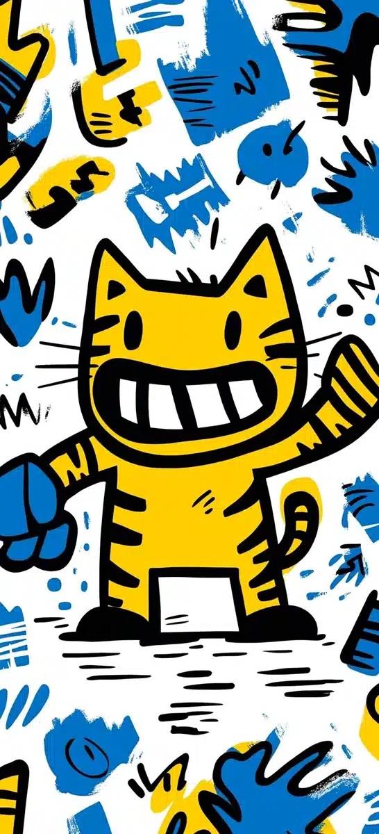 Minimalist Tiger Kick Illustration