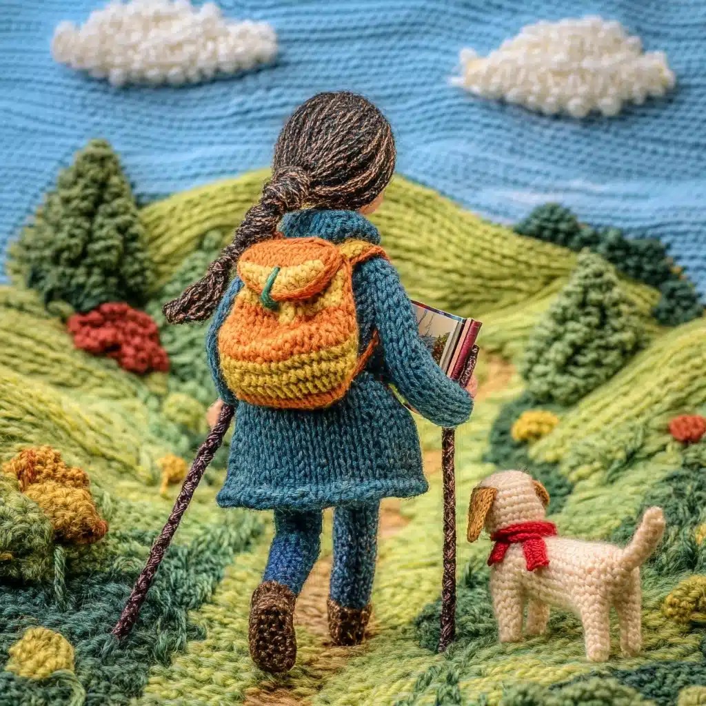 Knit Landscape with Girl