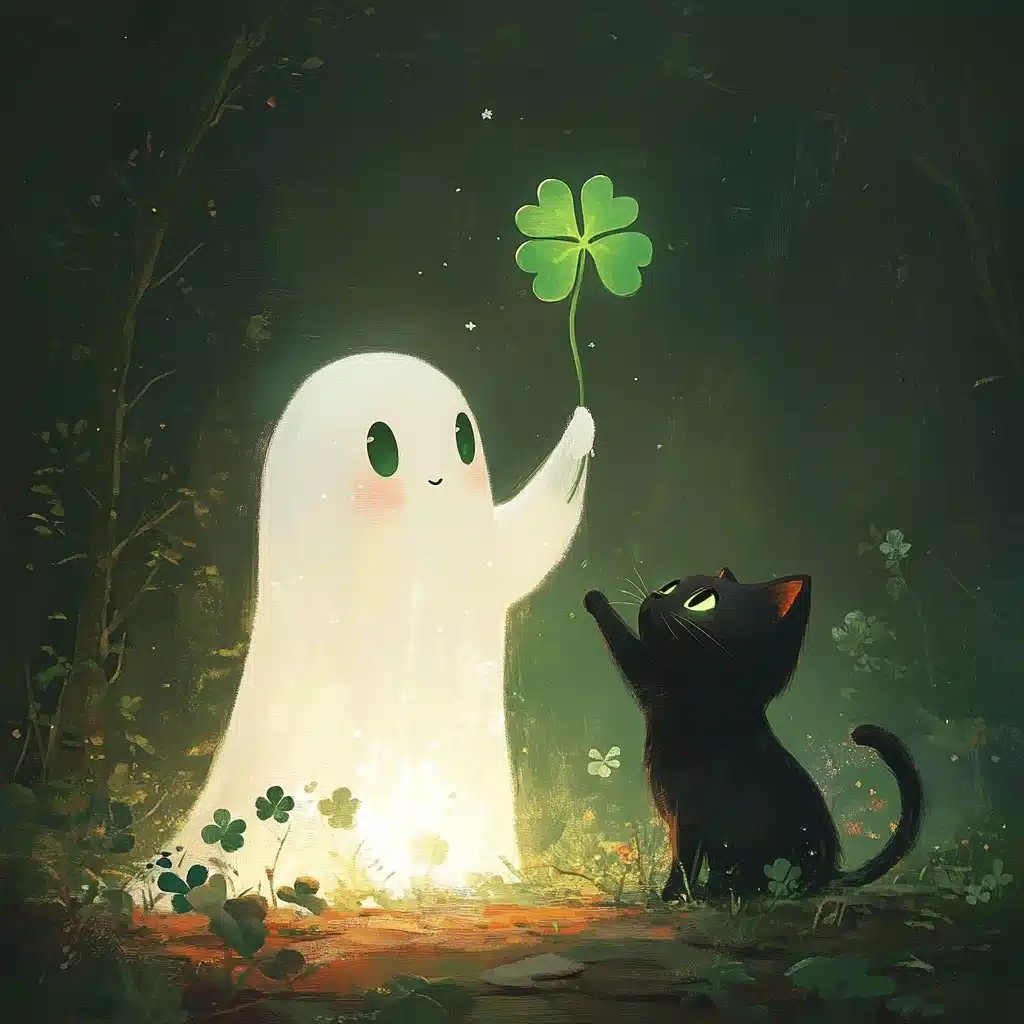 Cute Ghost and Cat