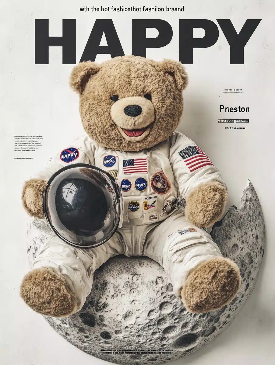 Astronaut Teddy Bear on Moon