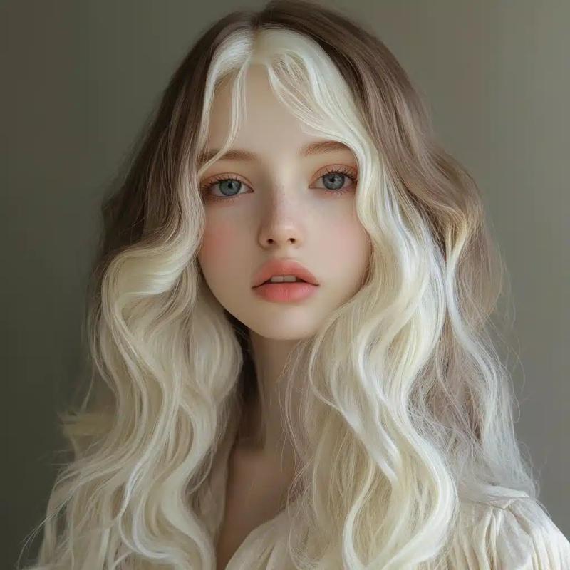 Bicolor-Haired Young Woman