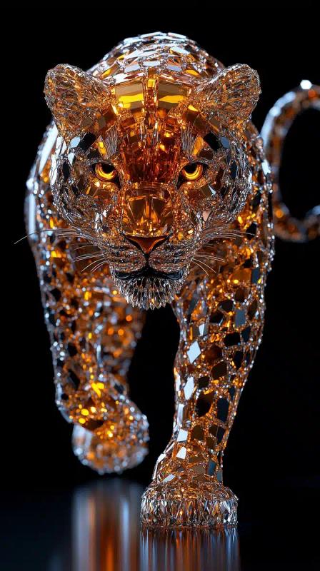 Crystal Lion in Motion