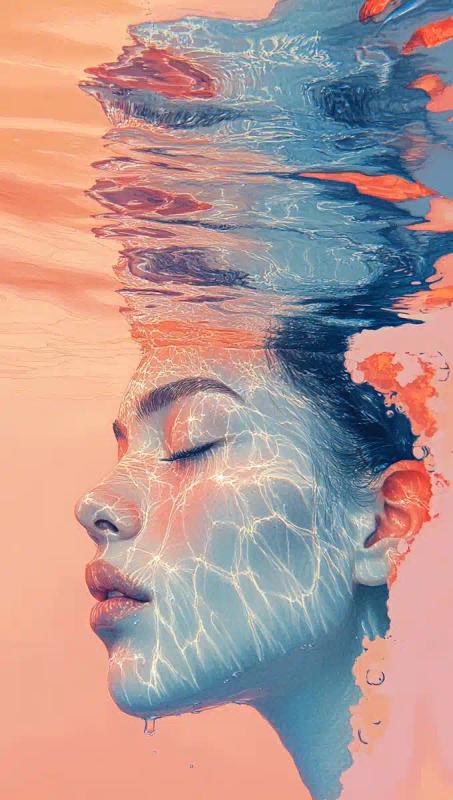 Fluorescent Water Kissing Trio