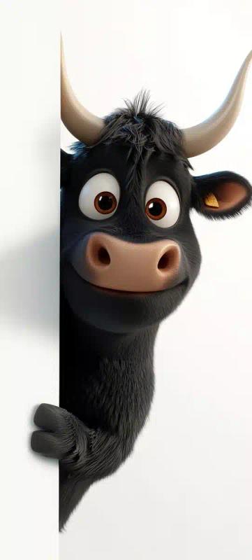 3D Pixar Cow Wall Poking