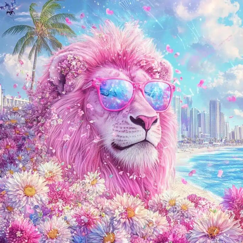 Pink Lion in Bloom