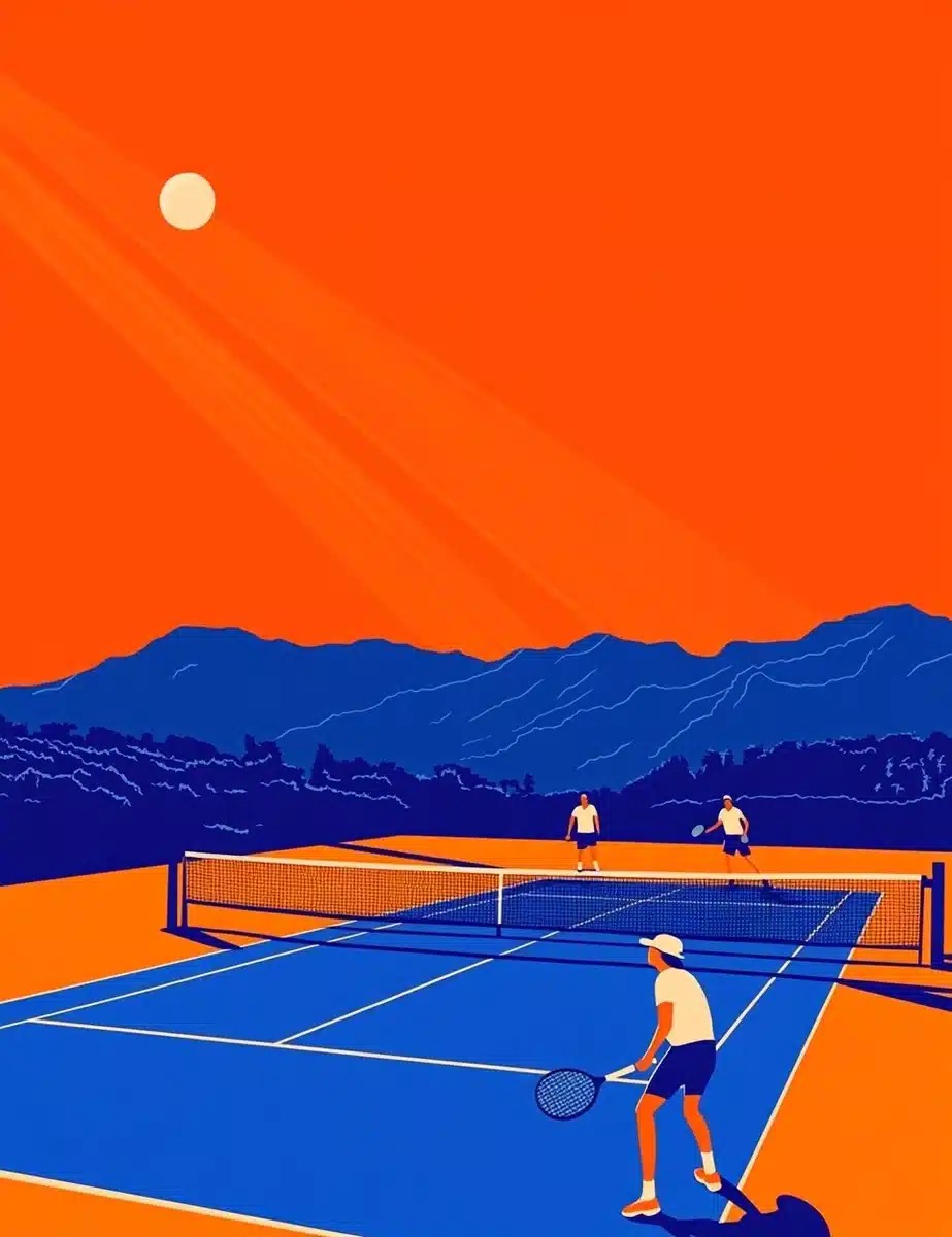 Vector Pickleball Players Illustration