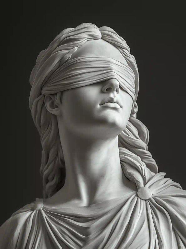 Grayscale Justicia Sculpture Photography