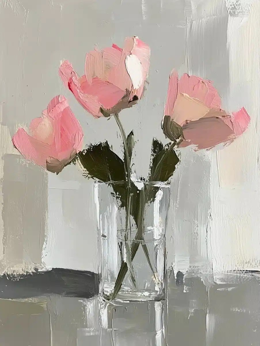 Cottagecore Oil Flowers Vase