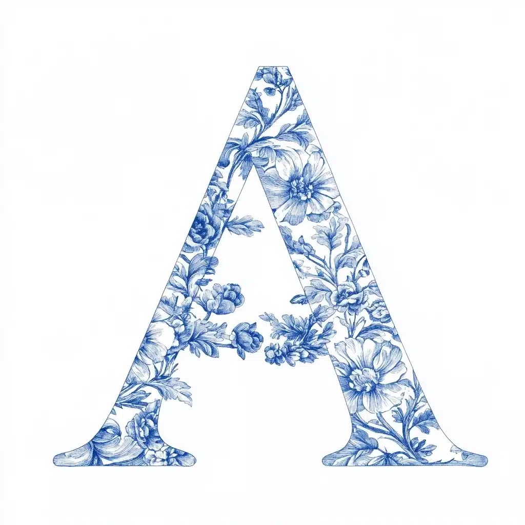 Floral Toile Letter A