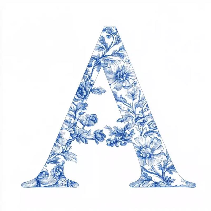 Floral Toile Letter A