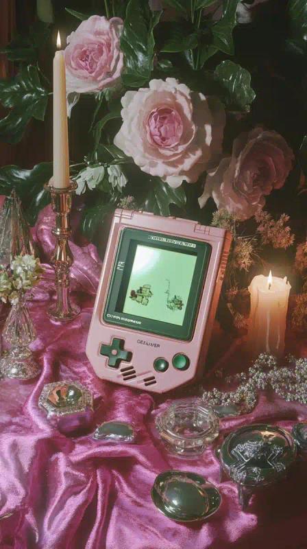 Vintage Gameboy on Silk