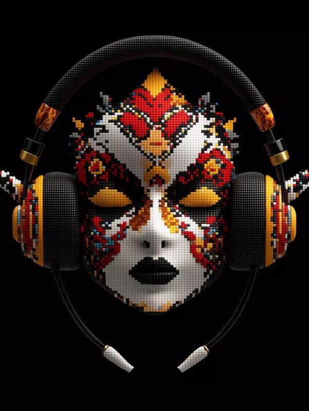 Polish Folk Headphones Pattern
