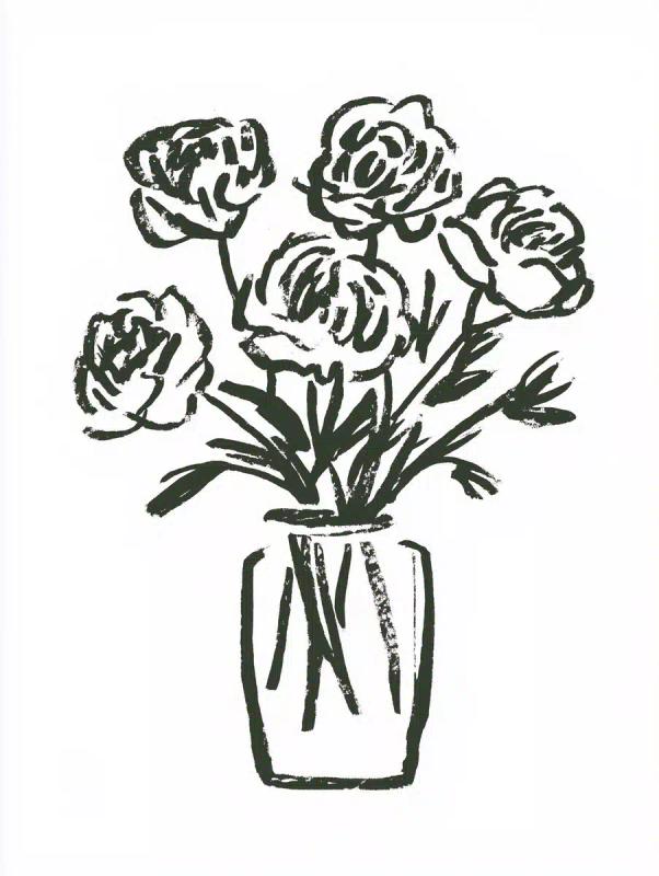 Whimsical Peonies in Vase