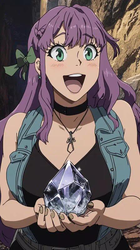 Anime Woman with Quartz
