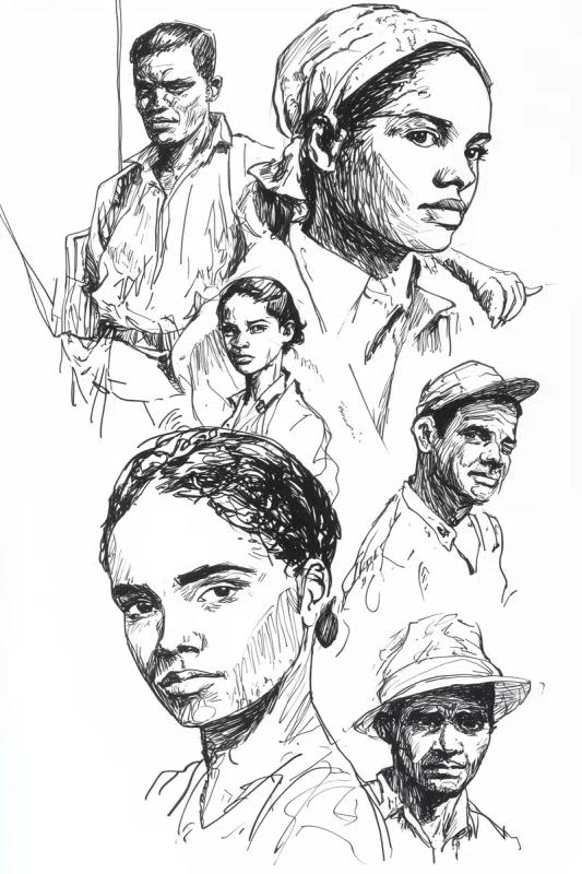 Cuban Refugees Pen Sketches