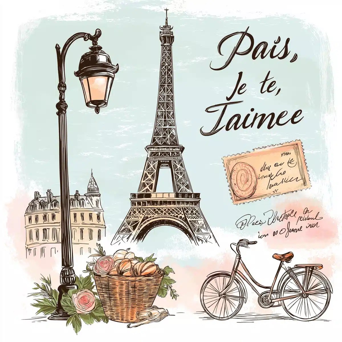 Watercolor Parisian Illustration
