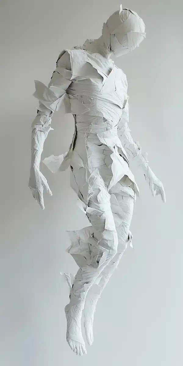 Abstract White Figure Composition