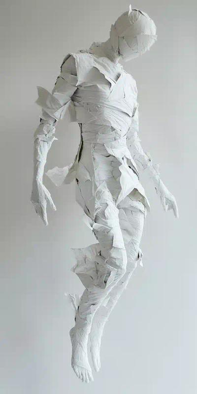 Abstract White Figure Composition