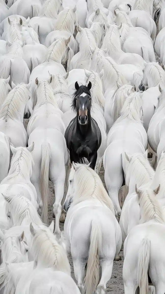 Overhead Herd of Horses