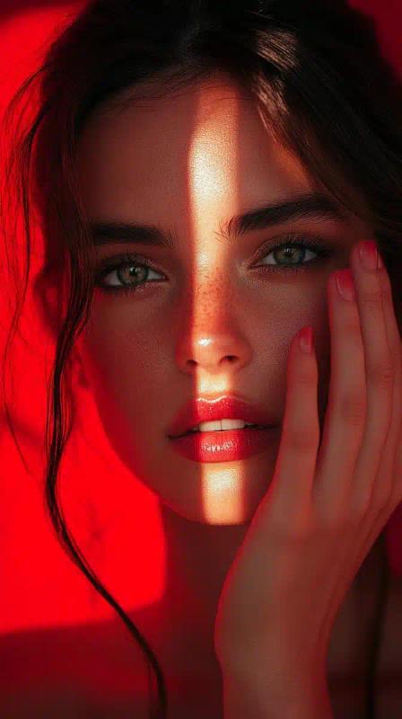 Realistic Woman in Red