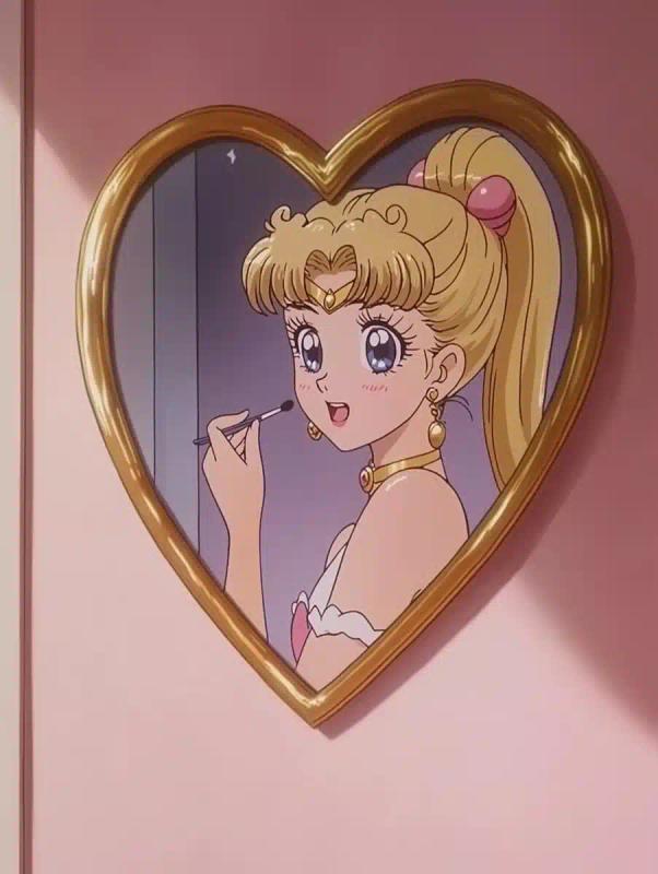 Anime Reflection in Pink