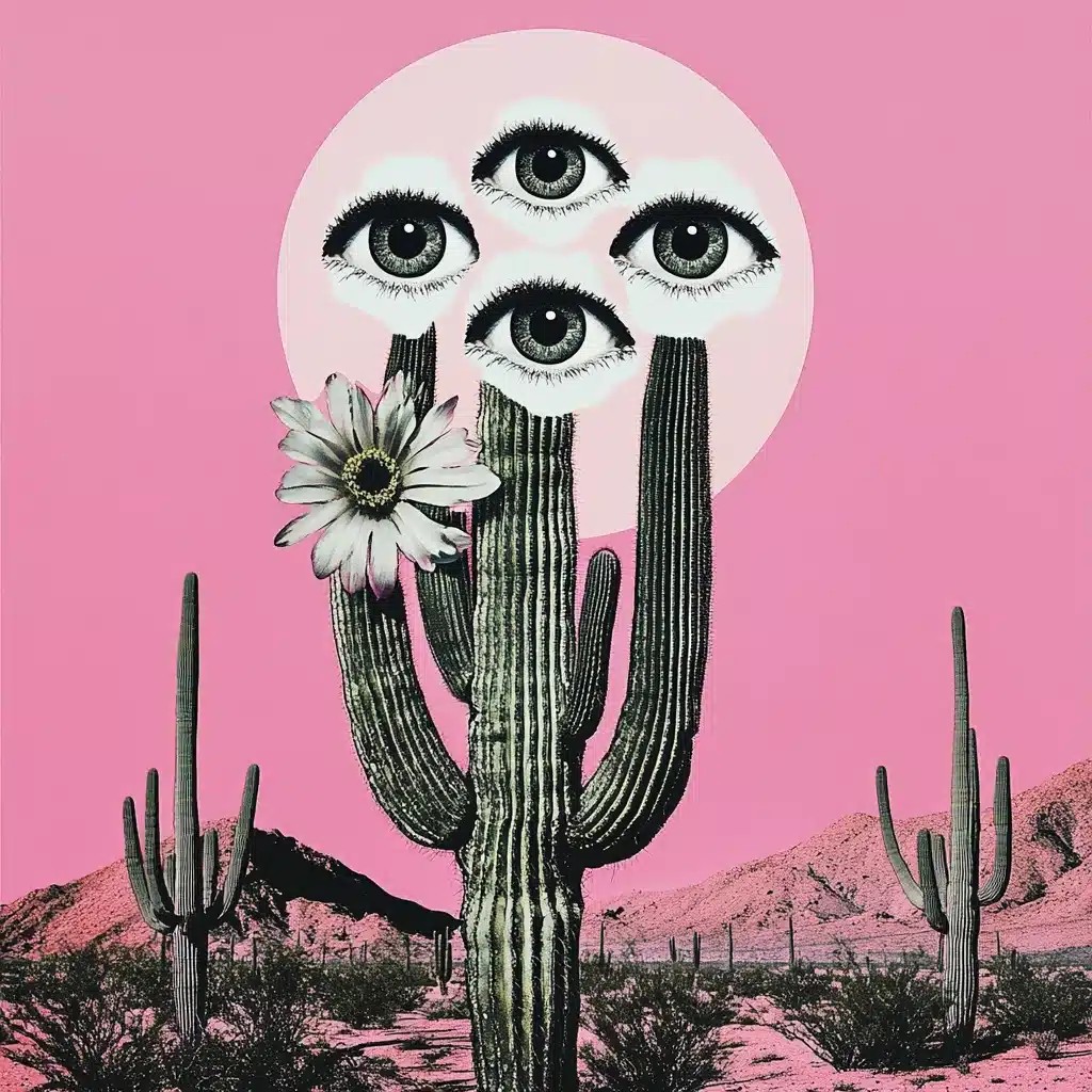 Byzantine Cactus Collage Art