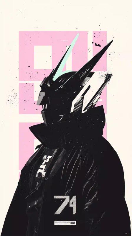 Monochromatic Gundam Collage