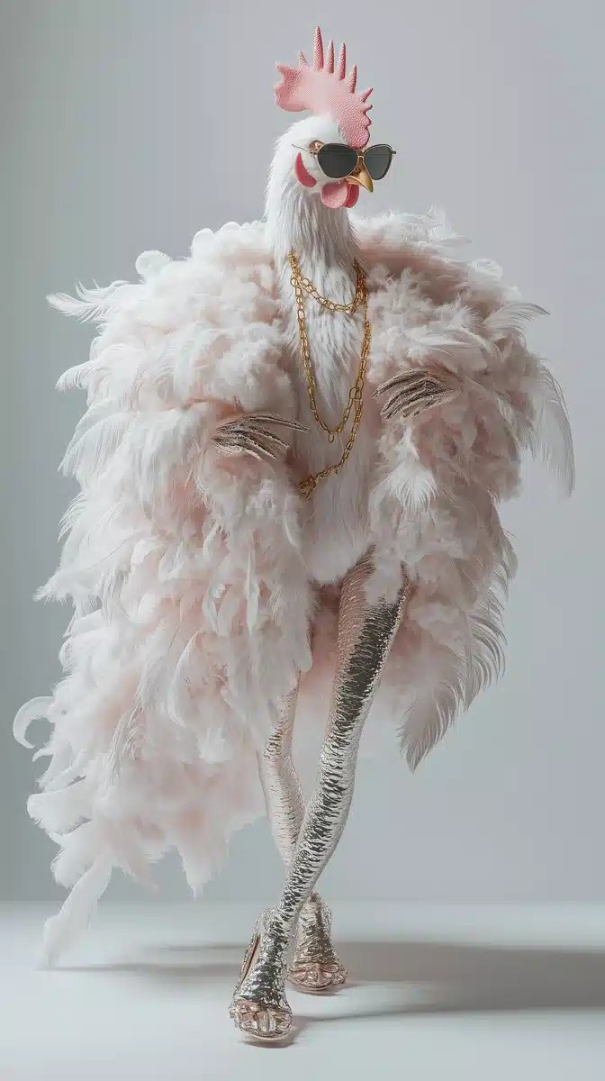 Fashionable Chicken in 3D
