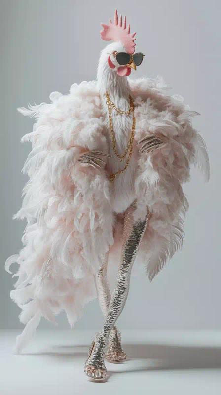 Fashionable Chicken in 3D
