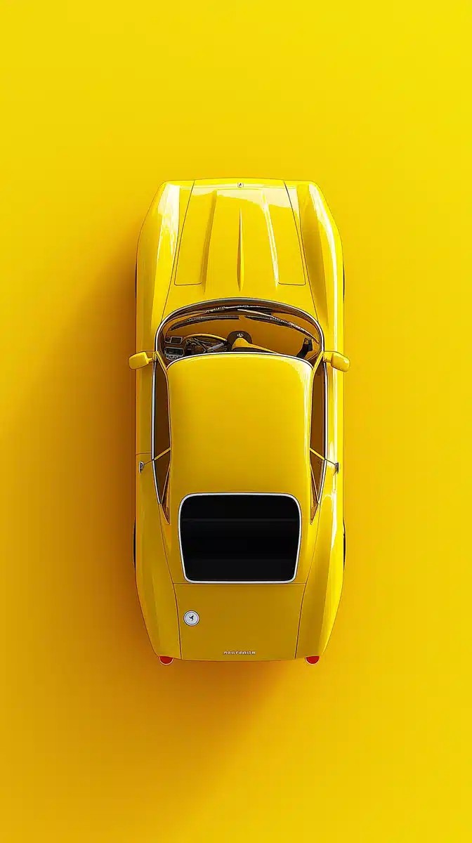 Low Poly Yellow Ferrari