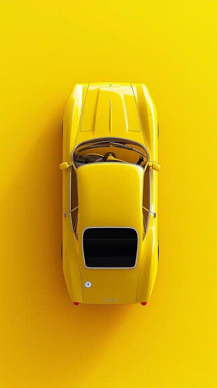 Low Poly Yellow Ferrari