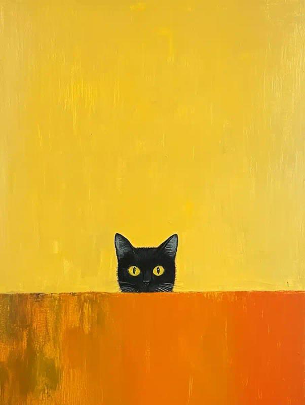 Humorous Cat in Rothko