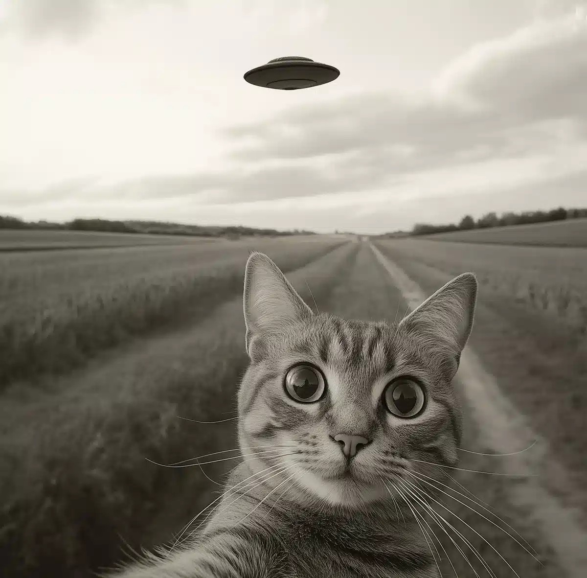 Cat Selfie with Saucer