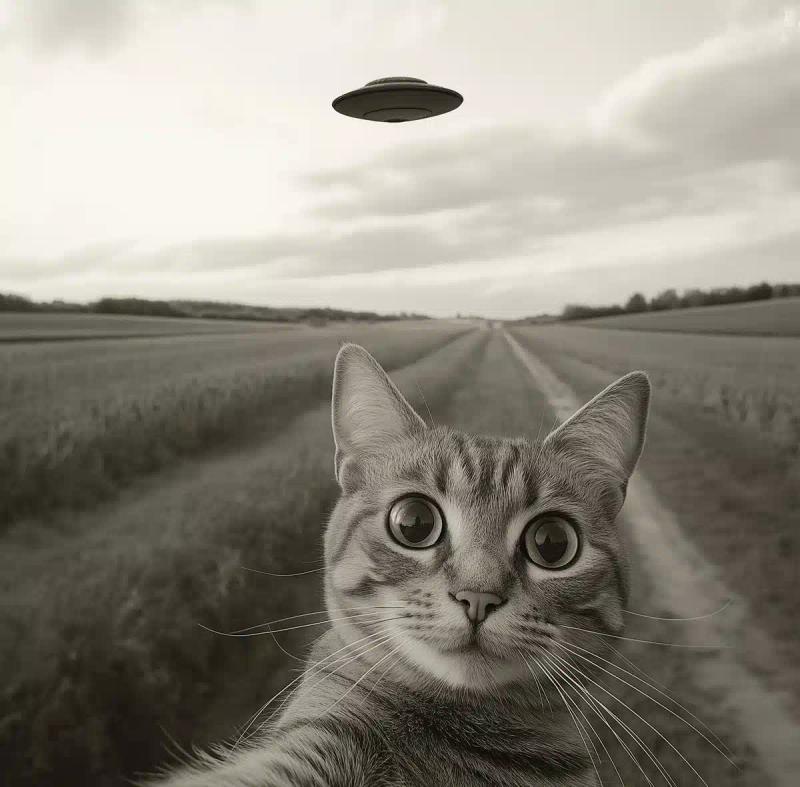 Cat Selfie with Saucer