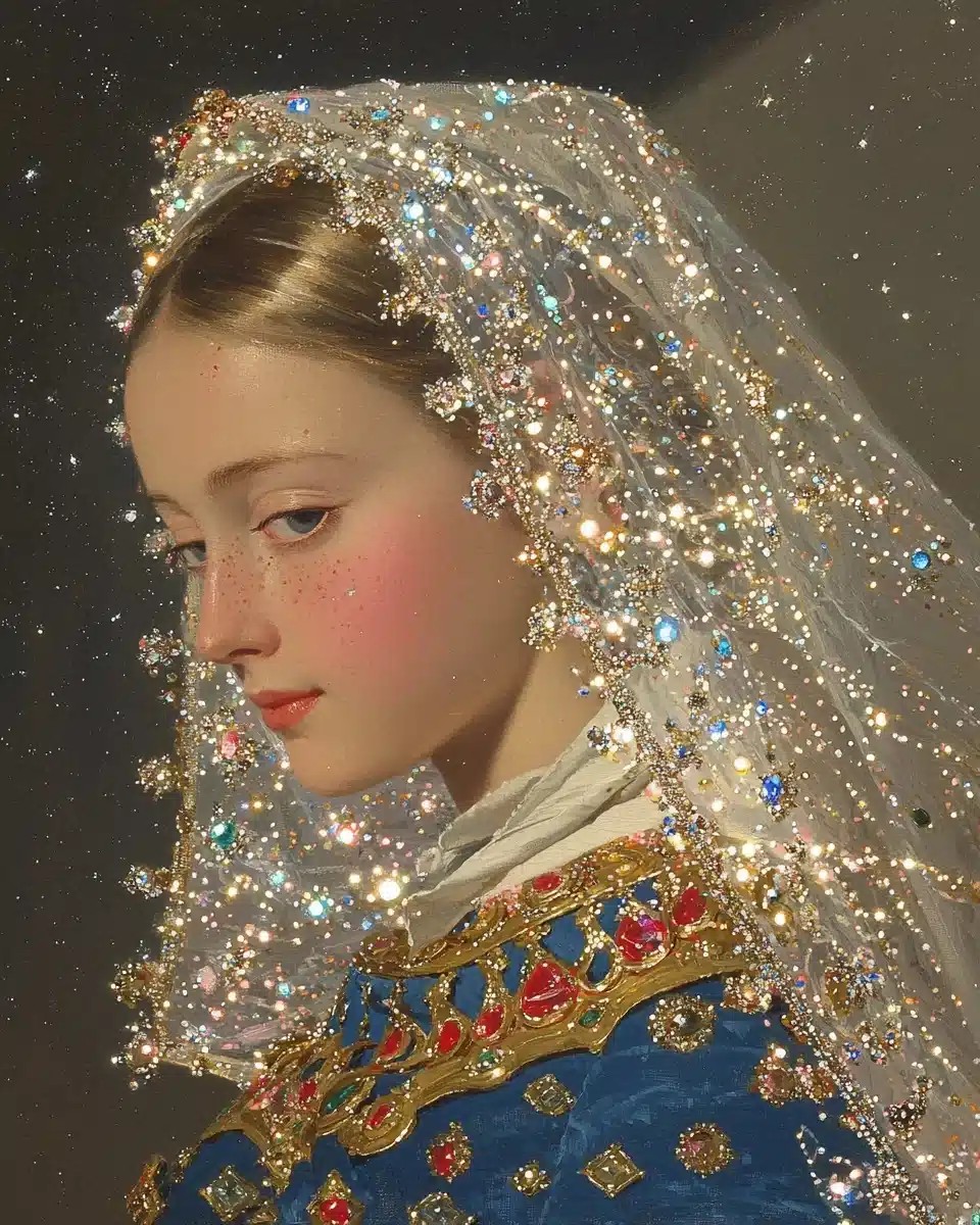 Veiled Maiden Under Moonlight